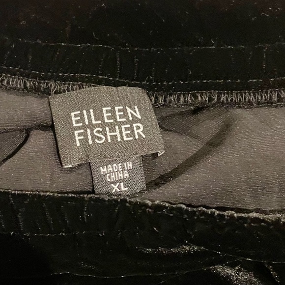 Eileen Fisher Black Rayon Silk Velvet Maxi Skirt Asymmetric Hem Size XL - Picture 2 of 6
